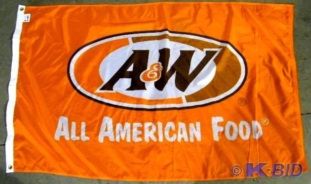 lot 38 image: A & W All American Flag    Meas...