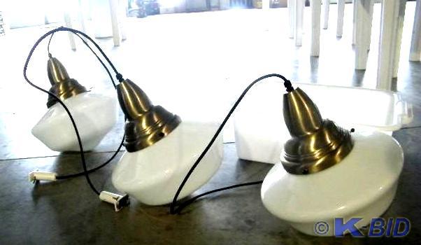 lot 48 image: Lot   of 3 Hanging Lights    Bronze...