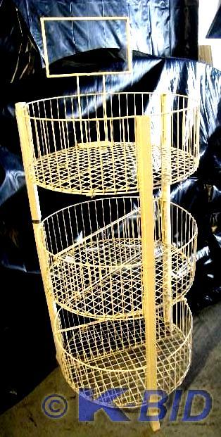 lot 54 image: White Metal Display Rack    Three T...
