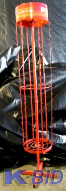 lot 55 image: Red Metal Display Rack    Pop Chips...