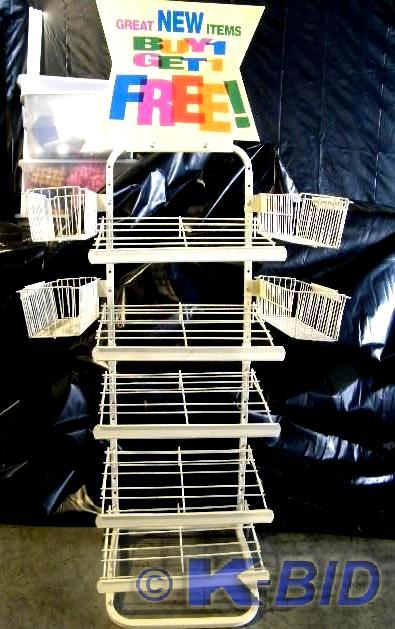 lot 57 image: White Metal Display Rack    Has Two...