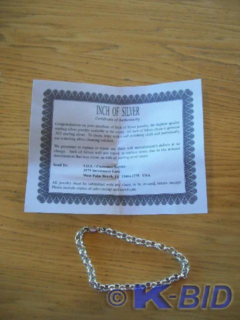 lot 22 image: (1) .925 Sterling Silver Bracelet -...