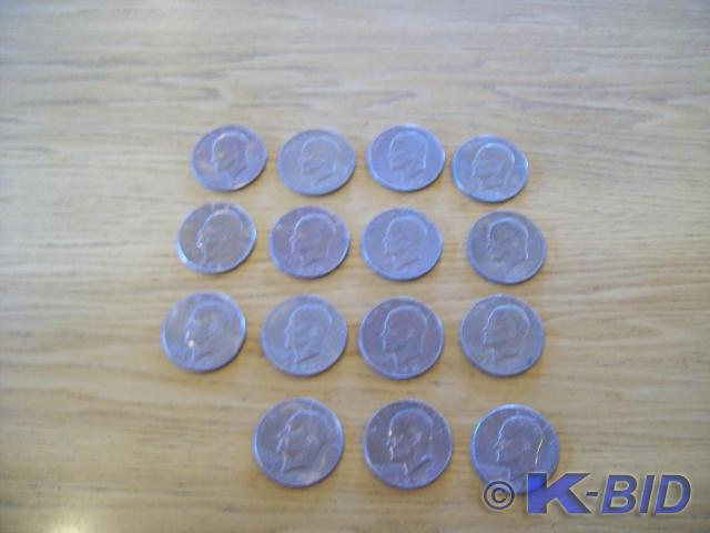 lot 32 image: 15 Misc.1970s Eisenhower Dollars -