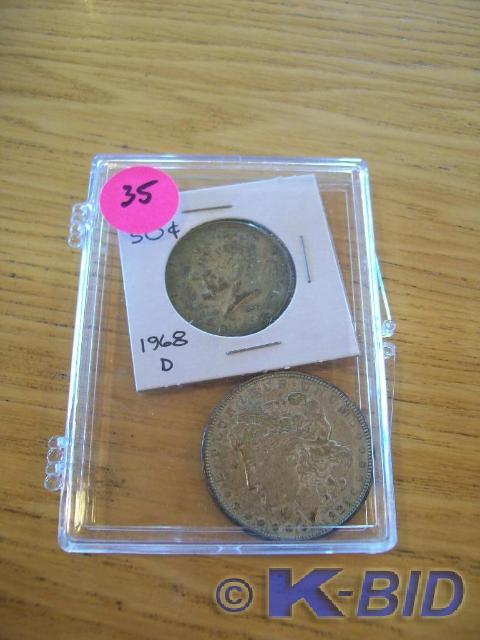 lot 35 image: (1) Kennedy 50 Cent Piece (1) 1921 ...