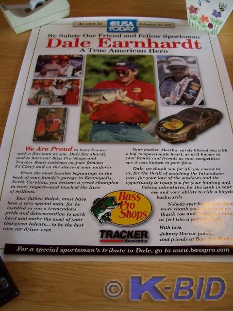 lot 44 image: Dale Earnhart&nbspPoster -Rare Ba...