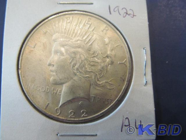 1922 Peace Silver Dollar   Grade A...
