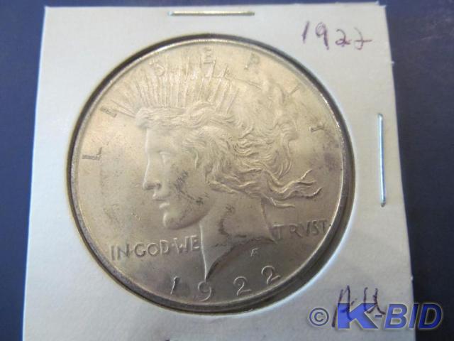 1922 Peace Silver Dollar   Grade A...