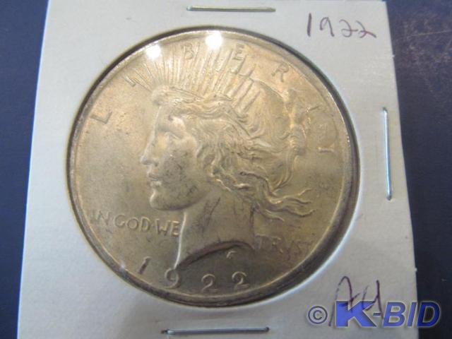1922 Peace Silver Dollar   Grade A...