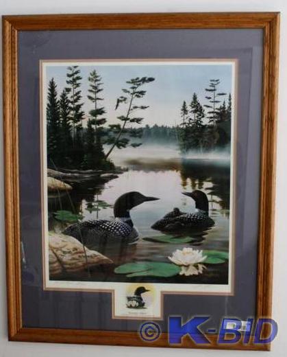 lot 104 image: Boundry Waters a hand signed fram...