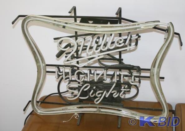 lot 12 image: Larger Vintage Miller Light Neon si...