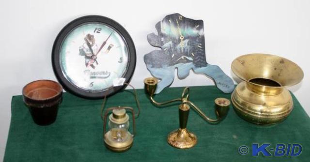 lot 126 image: Alaskan wall clock signed by B. Wil...