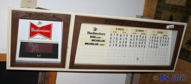 lot 13 image: Budweiser King of Bears sign. 48x20...