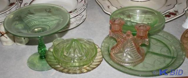 lot 143 image: Antique Vaseline glass. Collectible...