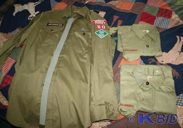 lot 146 image: Boy Scout Uniform 3 shirts 15 12 n...