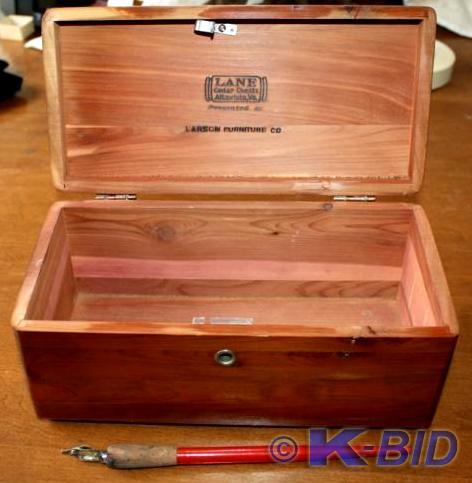 lot 157 image: Salesman sample cedar chest by Lane...