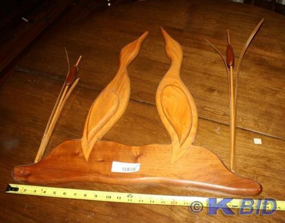 lot 172 image: Wooden duck scene 24x24