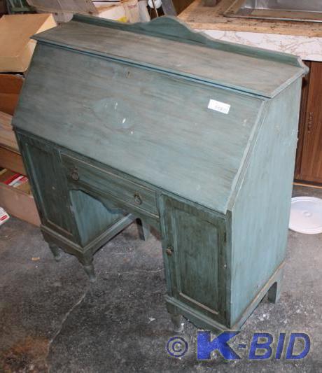 lot 18 image: Vintage Slant Front Secretary Desk ...