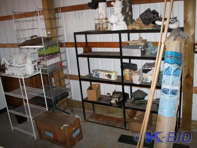 lot 227 image: 3 shelves with contents black metal...