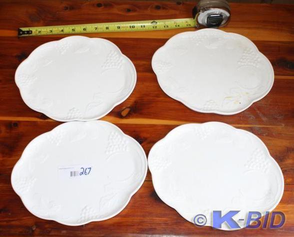 lot 267 image: set of 4 milk glass sandwich plates...