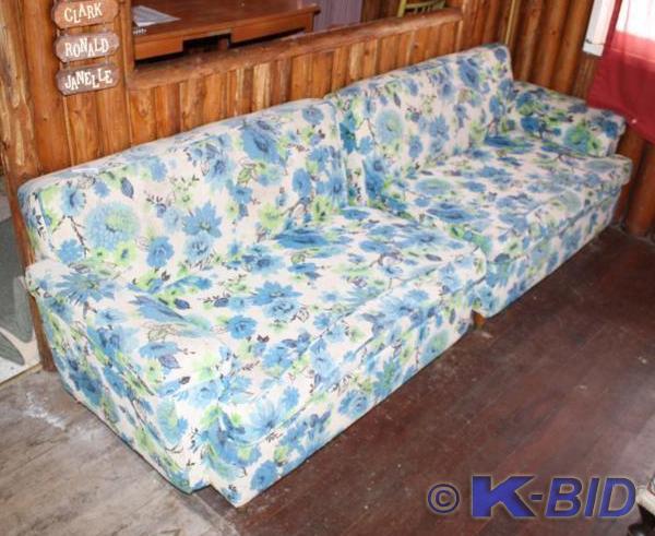 lot 276 image: Awesome retro 2 piece sofa 93 long...