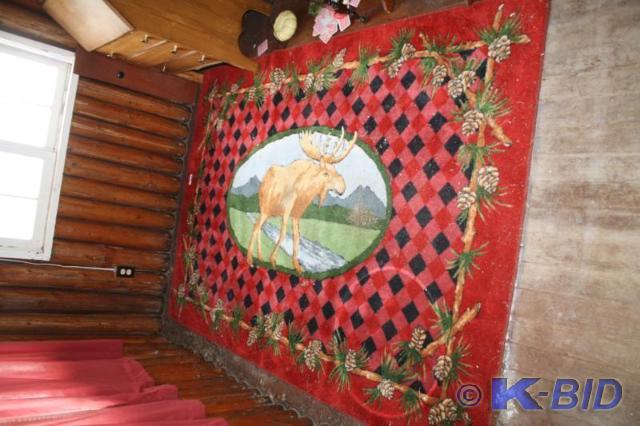 lot 281 image: Moose rug 92x64 Great for a cabin d...