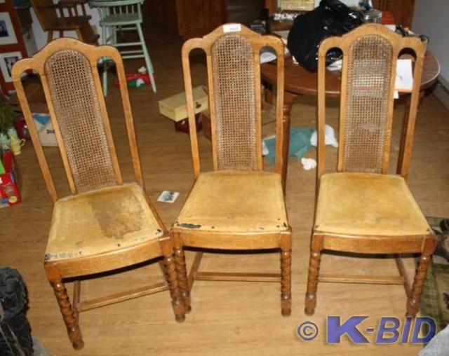 lot 302 image: 3 matching vintage twisted rope woo...