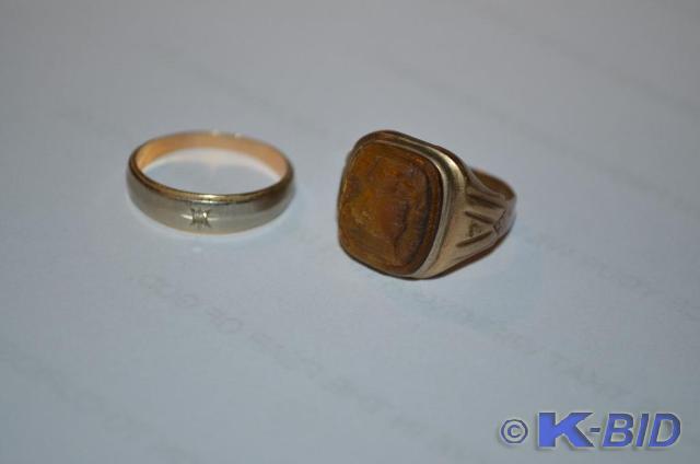 lot 33 image: 2 Gold Rings- one is 14k&nbspand o...