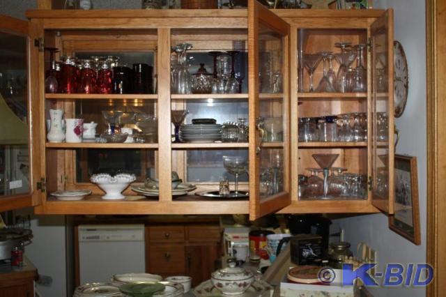 lot 346 image: Cabinet full of glass ware, goblets...