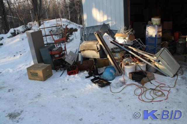 lot 350 image: Scrap metal and wire. Tiller and ti...