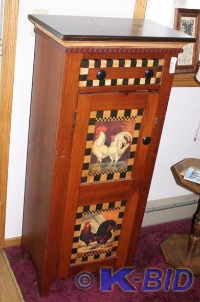 lot 48 image: Elegant wood storage cabinet with p...