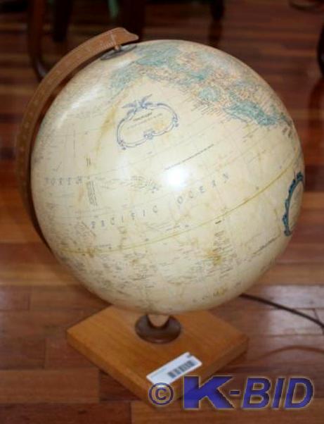 lot 68 image: Vintage Lighted world globe 17 tal...