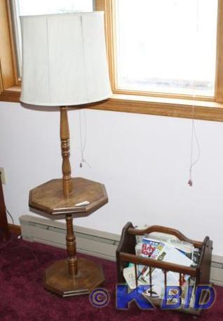 lot 72 image: Nice vintage Wood floor lamp 54x16 ...