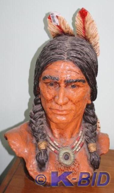 lot 88 image: Indian head bust sculpture 21 tall...