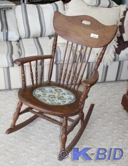 lot 99 image: Antique rocking chair